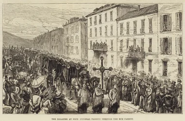 El desastre en Niza, funeral pasando por la Rue Cassini